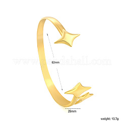 304 Stainless Steel Open Cuff Bangles&nbsp;WGD4AB0-02