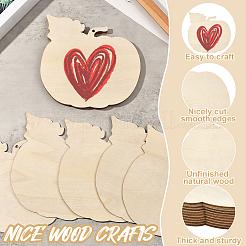 Thanksgiving Day Theme Unfinished Wood Pendant Decorations&nbsp;HJEW-WH20003-47D