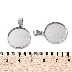 304 Stainless Steel Pendant Cabochon Settings&nbsp;STAS-L282-010P-07