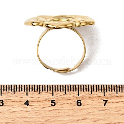 Adjustable 304 Stainless Steel Open Cuff Ring Components&nbsp;X-STAS-P403-01D-G