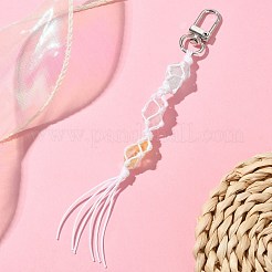 Natural Quartz Crystal Macrame Pouch Tassel Pendant Decorations&nbsp;KEYC-TA00023-01