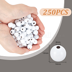 250Pcs Natural Wood European Beads&nbsp;WOOD-GA0001-97A