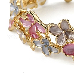 Coloful Alloy Enamel Links Stretch Bangles&nbsp;BJEW-B100-08