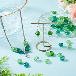 54Pcs 6 Colors Green Color Theme Glass European Beads&nbsp;GPDL-TA0001-11