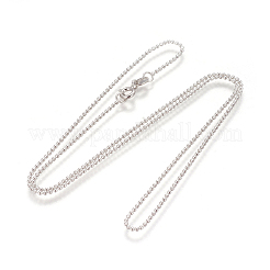 Anti-Tarnish Rhodium Plated 925 Sterling Silver Ball Chain Necklaces&nbsp;STER-L059-14P