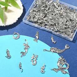 100Pcs 10 Styles Tibetan Style Alloy Pendants&nbsp;TIBEP-CJ0001-52