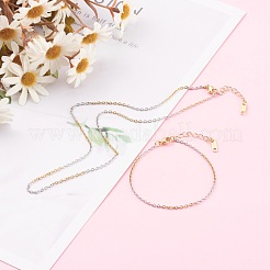 304 Stainless Steel Cable Chain Necklaces & Bracelets Jewelry Sets&nbsp;SJEW-JS01186