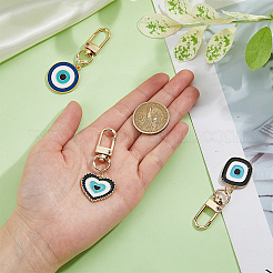 3Pcs 3 Styles Evil Eye Alloy Enamel Pendant Decoration&nbsp;KEYC-DC0001-22
