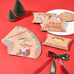 24Pcs 12 Styles Christmas Theme Cardboard Candy Pillow Boxes&nbsp;CON-FS0001-12
