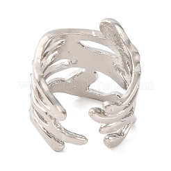 Multi-layer Alloy Open Cuff Rings for Women&nbsp;RJEW-M018-02P-01