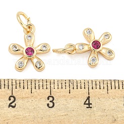 Rack Plating Brass Micro Pave Clear Cubic Zirconia Charms&nbsp;KK-F089-07G