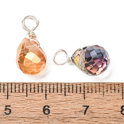 200Pcs 10 Colors Glass Pendant&nbsp;PALLOY-PH01678