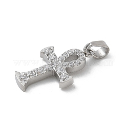 304 Stainless Steel Micro Pave Cubic Zirconia Pendants&nbsp;STAS-Z107-08P-03