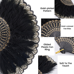 Plastic Folding Fan with Tassels&nbsp;AJEW-WH20130-170B