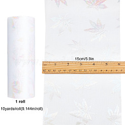 Autumn Theme Maple Leaf Pattern Organza Ribbon&nbsp;OCOR-WH0057-11A