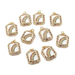 Real 18K Gold Plated Brass Micro Pave Colorful Cubic Zirconia Pendants&nbsp;ZIRC-A020-20G