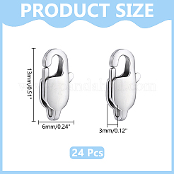 24Pcs 304 Stainless Steel Lobster Claw Clasps&nbsp;STAS-WR0001-52