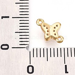 Brass Micro Pave Clear Cubic Zirconia Connector Charms&nbsp;KK-T075-29G