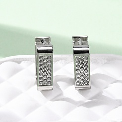 304 Stainless Steel Rectangle Hoop Earrings&nbsp;EJEW-D331-15P