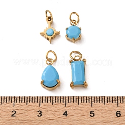 4Pcs 4 Styles Dyed Synthetic Turquoise Faceted Pendants&nbsp;GG-CBAC8BB-01G