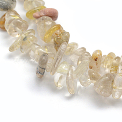 Natural Gold Rutilated Quartz Beads Strands&nbsp;G-P332-31