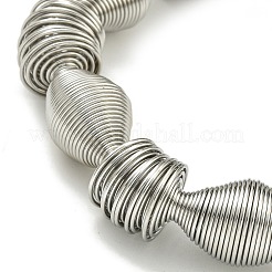 Non-Tarnish Adjustable 304 Stainless Steel Bicone Spring Wire Bracelets&nbsp;BJEW-H617-08B-P