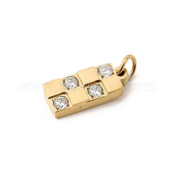 304 Stainless Steel Micro Pave Cubic Zirconia Pendants&nbsp;STAS-P431-22G