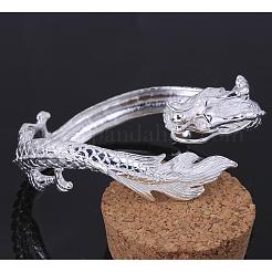 Exquisite Brass Cubic Zirconia Dragon Cuff Bangles for Women&nbsp;BJEW-BB08947