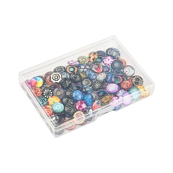 100Pcs Printed Glass Half Round Dome Cabochons&nbsp;GGLA-FS0001-13