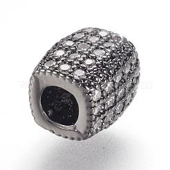 Brass Micro Pave Cubic Zirconia Beads&nbsp;ZIRC-F062-14B