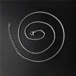 304 Stainless Steel Tree of Life Pendant Box Chain Necklaces for Women&nbsp;WG20AFF-01