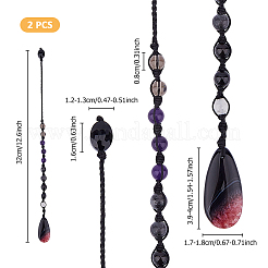 2Pcs Gemstone & Glass Dowsing Pendulums&nbsp;PALLOY-FI00004
