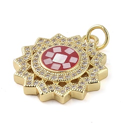 Brass Micro Pave Clear Cubic Zirconia Pendants&nbsp;KK-Q813-01G