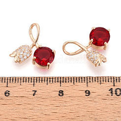 Brass Micro Pave Cubic Zirconia Pendants&nbsp;KK-T074-72KCG-02