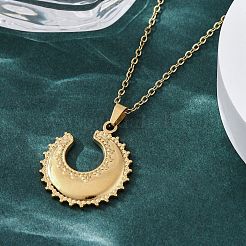 Crescent Moon 304 Stainless Steel Pendant Necklaces&nbsp;NJEW-M096-33G