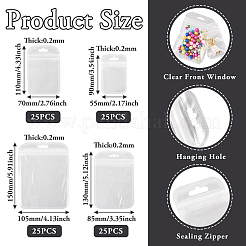 100Pcs 4 Styles Transparent Plastic Resealable Packaging Bags&nbsp;OPP-TA0001-03
