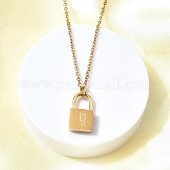 304 Stainless Steel Rolo Chain Pendant Necklaces&nbsp;NJEW-S444-01G-25
