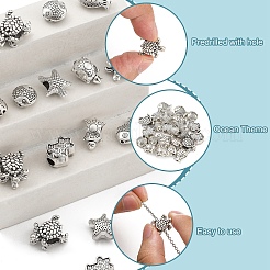 40Pcs 8 Styles Tibetan Style Alloy Beads&nbsp;TIBE-YW0001-64