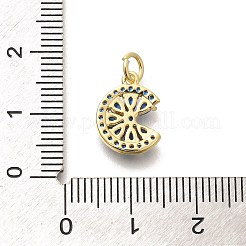 Brass Micro Pave Cubic Zirconia Pendants&nbsp;KK-L225-006G-02