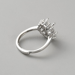 Adjustable Brass & Rhinestone Finger Rings Components&nbsp;KK-WH0044-211B