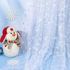 Snowflake Pattern Nylon Fabric&nbsp;DIY-WH0084-85A