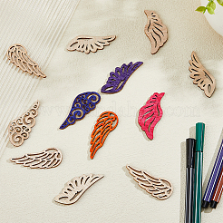 120Pcs 4 Styles Copper Wood Cabochons&nbsp;WOOD-FH0002-34
