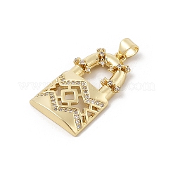 Brass Micro Pave Cubic Zirconia Pendants&nbsp;KK-U047-13G