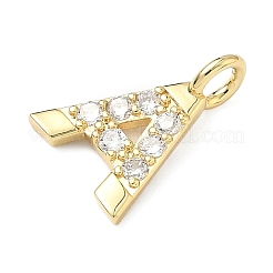 Brass Micro Pave Clear Cubic Zirconia Pendants&nbsp;KK-I476-01G-A
