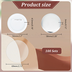 Flat Round Blank Badge Button Parts&nbsp;DIY-WH0430-387B