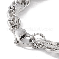 Non-Tarnish 304 Stainless Steel Oval Link Rope Chains Bracelet for Men Women&nbsp;STAS-E001-05P