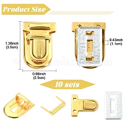 10 Sets Iron Purse Push Lock Sets&nbsp;IFIN-YW0003-86G