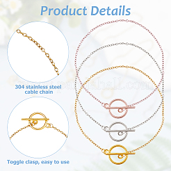 24Pcs 3 Colors 304 Stainless Steel Cable Chains Bracelets for Women&nbsp;BJEW-HS00008