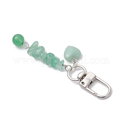 Heart Round Natural Green Aventurine Pendant Decorations&nbsp;HJEW-JM03194-04
