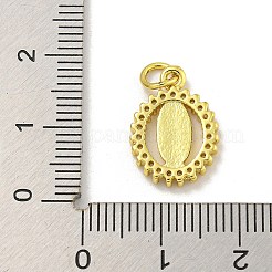 Virgin Mary Theme Rack Plating Brass Micro Pave Cubic Zirconia Pendants&nbsp;KK-C074-28M